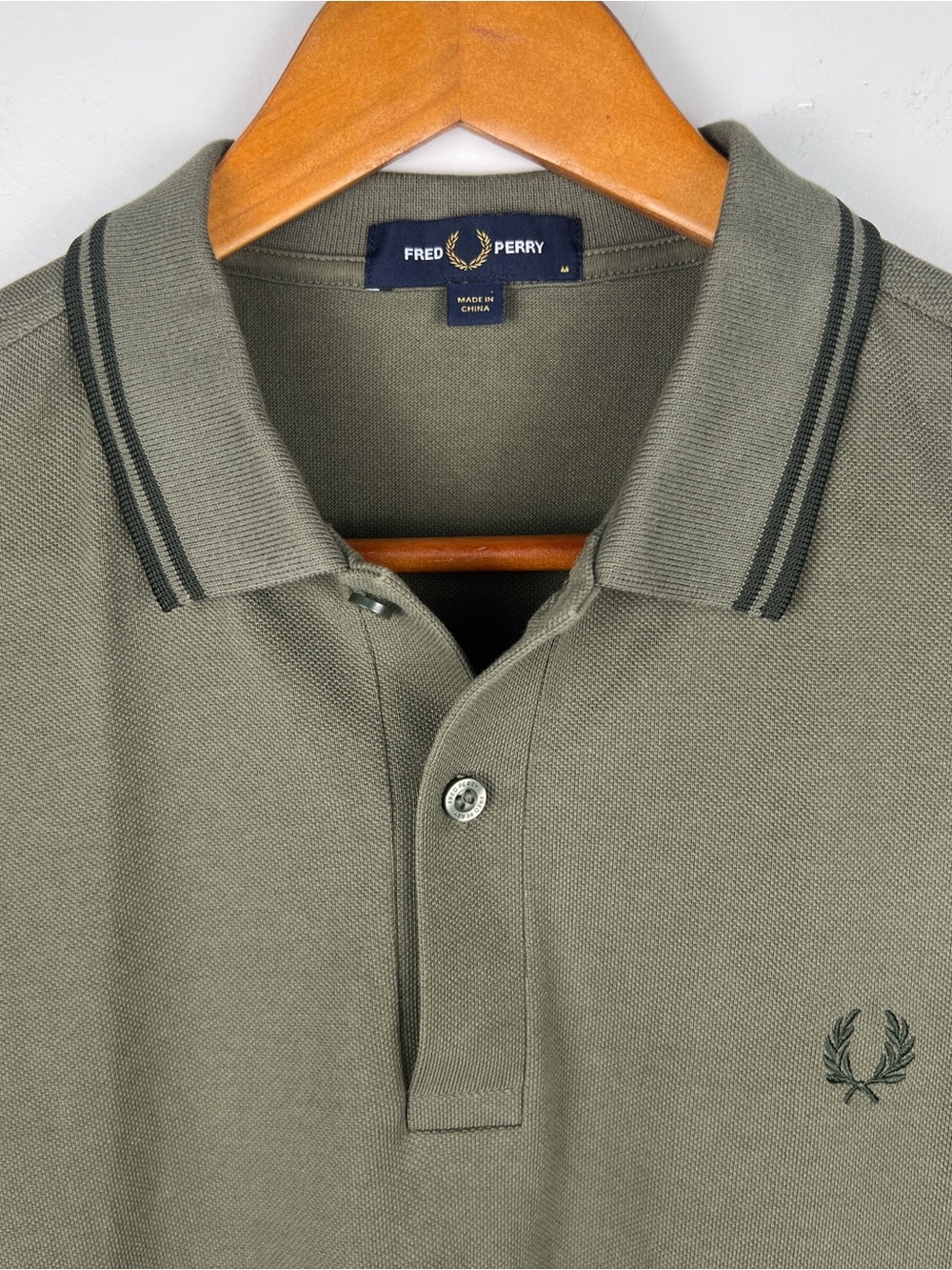Fred Perry Olive Twin-Tipped Polo Shirt